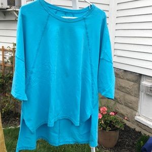 Iridium Aqua cotton top short sleeve